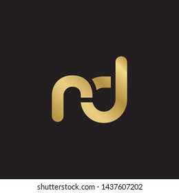 Letter rd linked lowercase logo design template elements. Gold letter Isolated on black  background. Suitable for business, consulting group company.