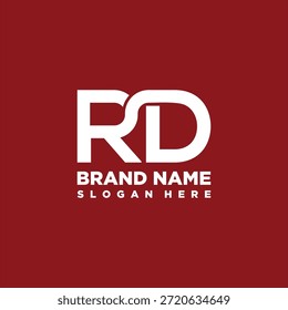 modelo de vetor de elemento de design de logotipo RD de letra