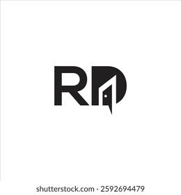 letter RD roof real estate construction vector logo