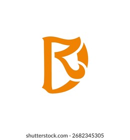 letra rd curvas simples vinculadas vintage logotipo vetor 