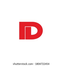 letra rd vector de logotipo de línea geométrica simple