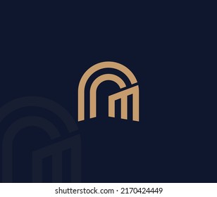 AM letter real estate Illustration design, Logo AM