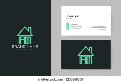 AM Letter Real Estate Logo Design - Real estate logo.