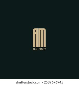 letter am real estate logo design vector