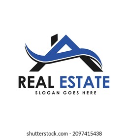 Letter A real estate logo vector