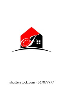 Letter I Real Estate logo, vector