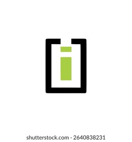 letter I rectangle square business company logo vector illustration template design