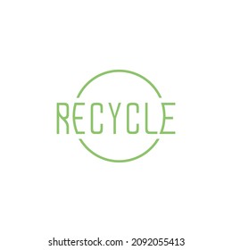 reciclaje de letra con símbolo de la línea redonda icono de símbolo de la línea circular vector gráfico ilustración idea creativa