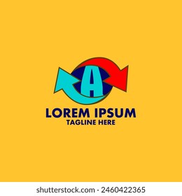 a letter recycle logo vector icon illustration