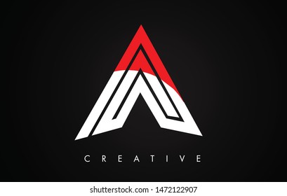 A Letter Red and Black Design Logo. Letter A Icon Logo with Monogram Vector Illustration.