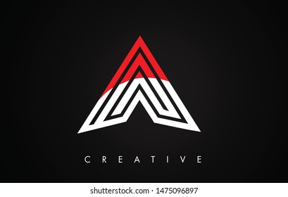 A Letter Red and Black Design Logo. Letter A Icon Logo with Monogram Vector Illustration.