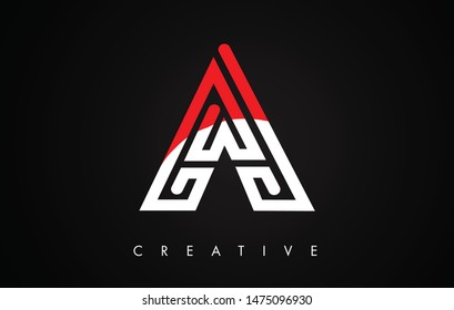 A Letter Red and Black Design Logo. Letter A Icon Logo with Monogram Vector Illustration.