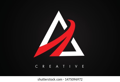 A Letter Red and Black Design Logo. Letter A Icon Logo with Monogram Vector Illustration.
