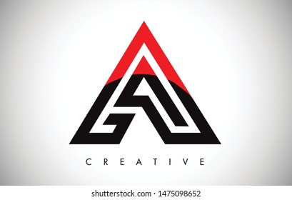 A Letter Red and Black Design Logo. Letter A Icon Logo with Monogram Vector Illustration.