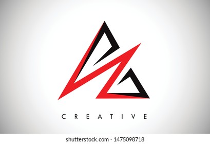 A Letter Red and Black Design Logo. Letter A Icon Logo with Monogram Vector Illustration.