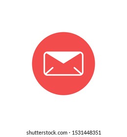 A letter in a red circle. Icon. Vector