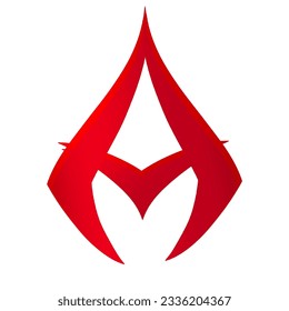letter a red color with transparent deep red shading without background