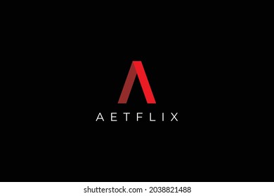 Letter A red colour creative and simple modern cinematography business logo