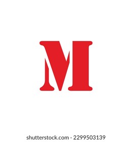 Letter red  geometric symbol simple logo vector