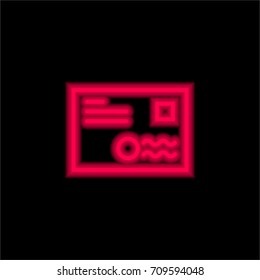 Letter red glowing neon ui ux icon. Glowing sign logo vector