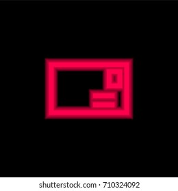 Letter red glowing neon ui ux icon. Glowing sign logo vector