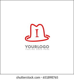 I letter with red hat logo