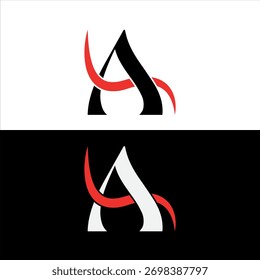 Buchstabe A mit roter Linie Konzept Logo-Design