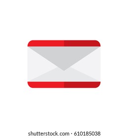 letter with red stripes white background