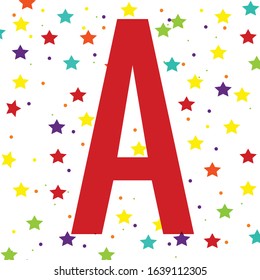 The letter A red. Vector EPS 10.