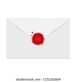 letter with a red wax seal. vector illustration