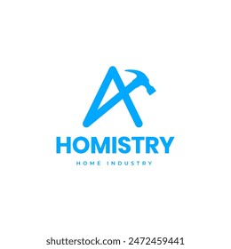 letter A repair house modern logo design vector