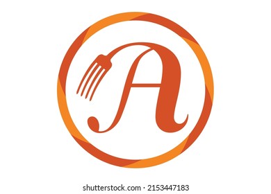 Letter A restaurant logo design vector icon symbol template