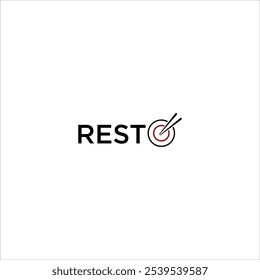 letter resto logo. food and drink design cafe restaurant with chopstick design vector