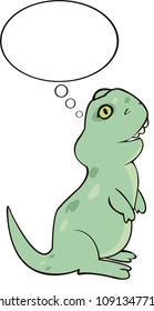 Letter with rex dinosaur illustration