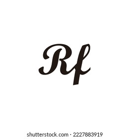 Letter Rf connect geometric symbol simple logo vector
