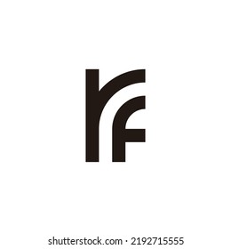 Letter rF curve geometric symbol simple logo vector