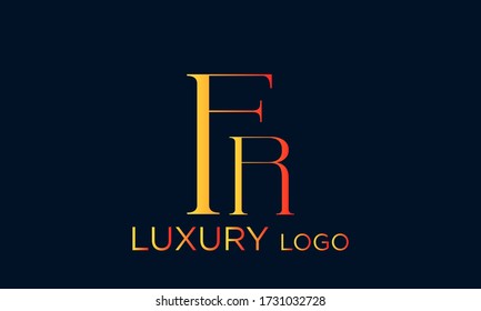 Letter RF or FR logo icon template design
