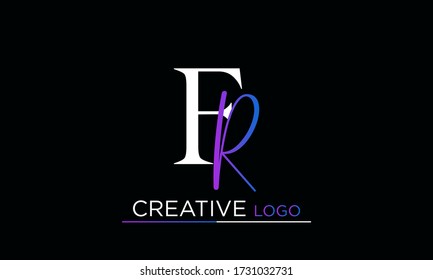 Letter RF or FR logo icon template design
