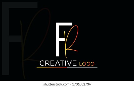 Diseño de plantillas de iconos de logotipo RF o FR de letras

