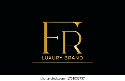 Letter RF or FR logo icon template design
