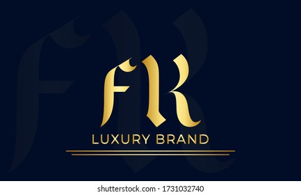 Letter RF or FR logo icon template design
