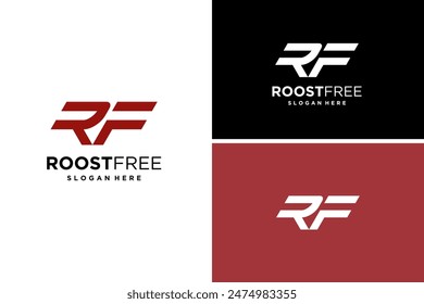 letter RF. FR logo icon incorporate abstract shape in the creative process.