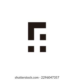 Letter rf fr r f squares geometric symbol simple logo vector