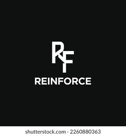 Letra RF línea enlazada geométrica mínima ilustración vectorial de diseño de logotipo