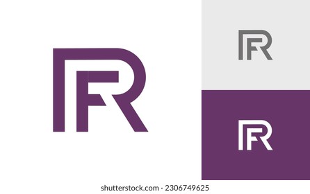 Letra RF diseño inicial de logotipo de monograma