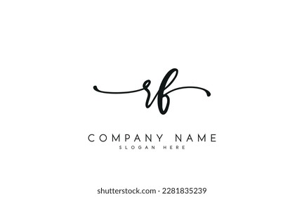 letter RF logo design handwriting signature style vector template