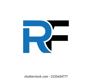 Icono de logotipo RF Carta Ilustración de vectores de diseño único.	