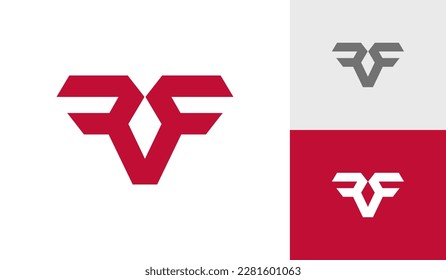 Letra RF diseño de logotipo de monograma vectorial