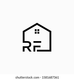 letter RF with  Real Estate element. home initial R F concept. Construction logo template, Home and Real Estate icon. Housing Complex Simple Vector Logo Template. - vector]