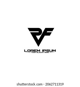 Letra RF diseño simple de logotipo vectorial